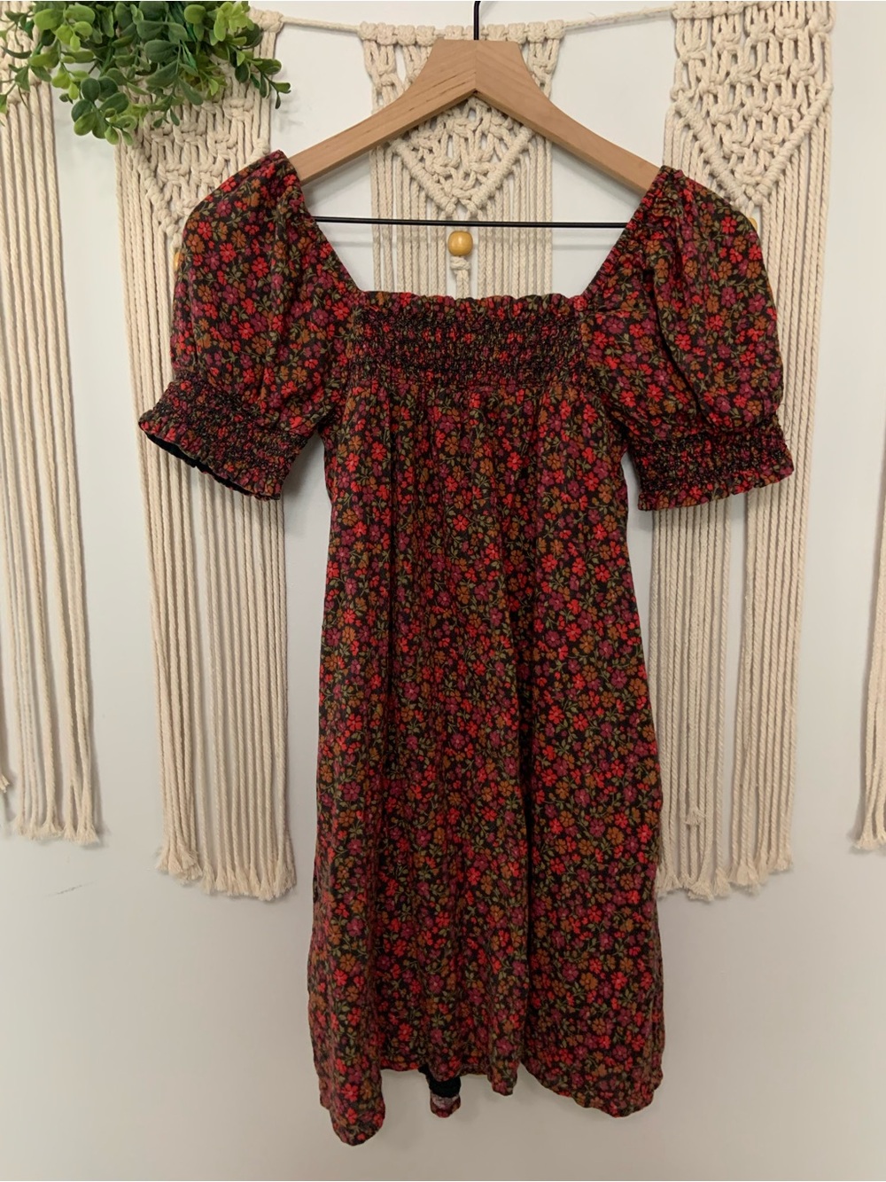AMERICAN EAGLE Women’s Floral Smocked Puff Sleeve Babydoll Dress XS - Picture 3 of 14